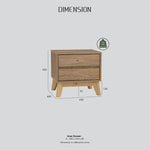Hirado Bedside Table - Cocoa - Furniture > Bedroom > Bedside Tables