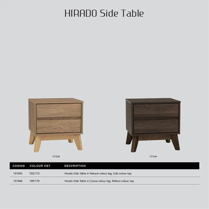 Hirado Bedside Table - Cocoa - Furniture > Bedroom > Bedside Tables