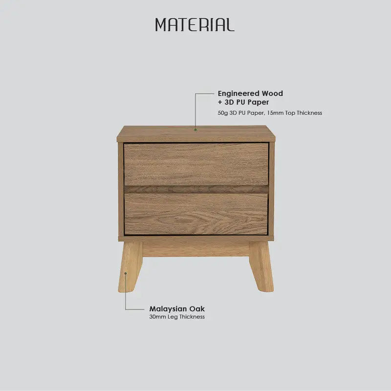 Hirado Bedside Table - Natural - Furniture > Bedroom > Bedside Tables