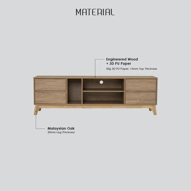 Hirado Entertainment TV Unit - Cocoa - Furniture > Living Room > TV Units