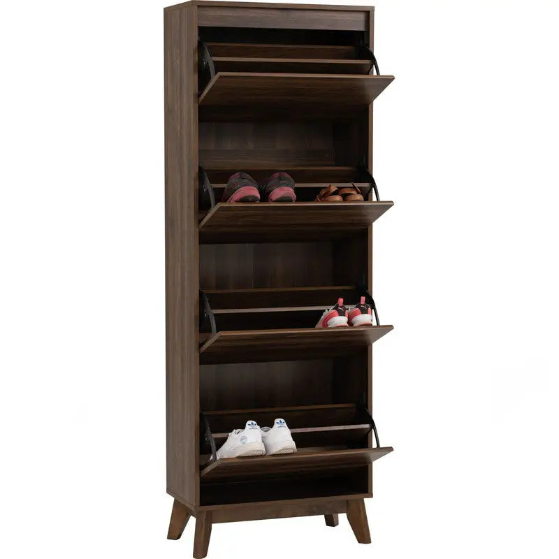 Hirado Tall Shoe Cabinet - Cocoa - Furniture > Living Room > Shoe Storage