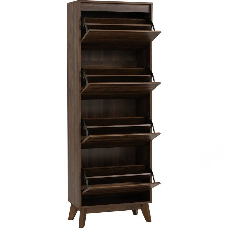 Hirado Tall Shoe Cabinet - Cocoa - Furniture > Living Room > Shoe Storage