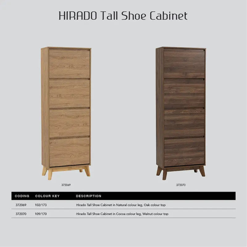 Hirado Tall Shoe Cabinet - Cocoa - Furniture > Living Room > Shoe Storage