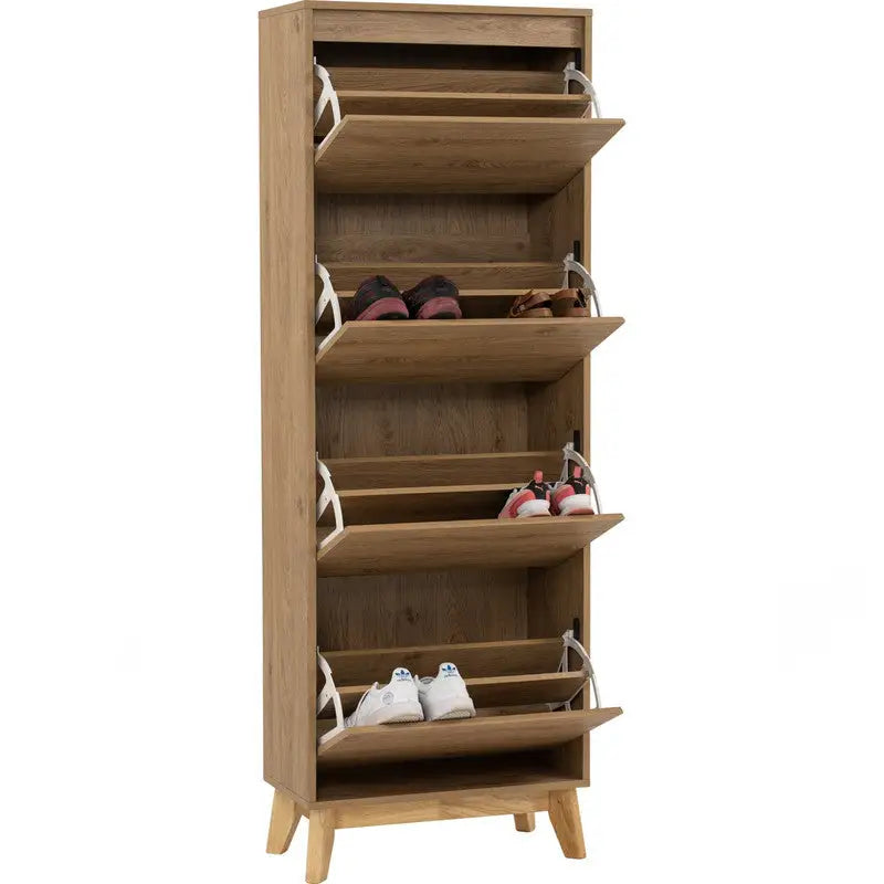 Hirado Tall Shoe Cabinet - Natural - Furniture > Living Room > Shoe Storage