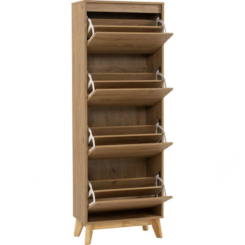 Hirado Tall Shoe Cabinet - Natural - Furniture > Living Room > Shoe Storage