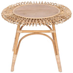 Holly 65cm Round Side Table Mango Wood Top Rattan Frame - Natural - Furniture > Bedroom
