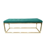 Holly Gold / Green Ottoman - Furniture > Living Room