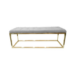 Holly Ottoman Gold Base - Light Grey Seat - Furniture > Living Room