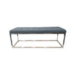 Holly Ottoman Silver Base - Dark Grey Seat - Furniture > Living Room
