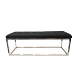 Holly Silver/ Black Ottoman - Home & Garden > Decor