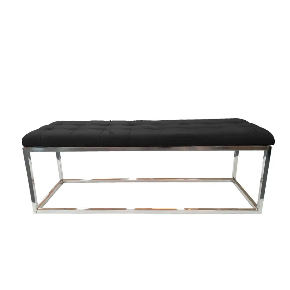 Holly Silver/ Black Ottoman - Home & Garden > Decor