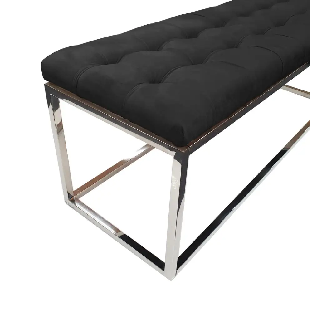Holly Silver/ Black Ottoman - Home & Garden > Decor