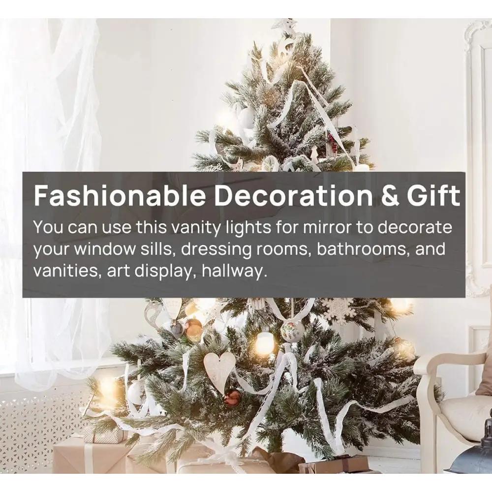 Hollywood Vanity Style LED Makeup Lights Mirror with 3 Color Modes Lights with 10 Dimmable Bulbs (Mirror Not Include)