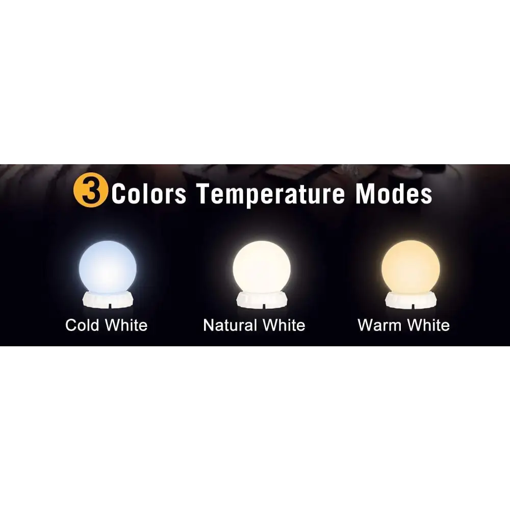 Hollywood Vanity Style LED Makeup Lights Mirror with 3 Color Modes Lights with 10 Dimmable Bulbs (Mirror Not Include)