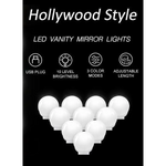 Hollywood Vanity Style LED Makeup Lights Mirror with 3 Color Modes Lights with 10 Dimmable Bulbs (Mirror Not Include)