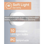 Hollywood Vanity Style LED Makeup Lights Mirror with 3 Color Modes Lights with 10 Dimmable Bulbs (Mirror Not Include)