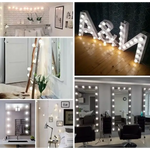 Hollywood Vanity Style LED Makeup Lights Mirror with 3 Color Modes Lights with 10 Dimmable Bulbs (Mirror Not Include)