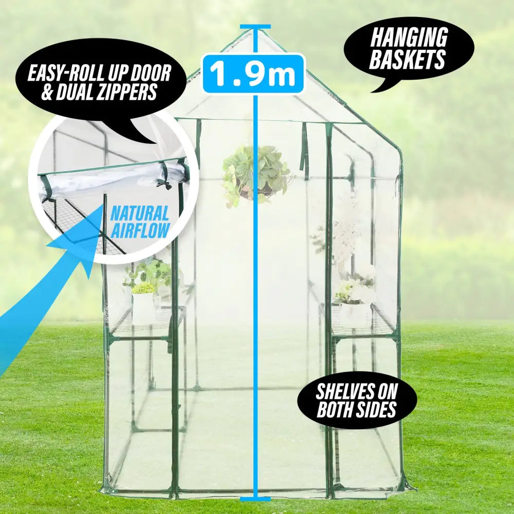 Home Ready Garden Greenhouse Shed PVC Cover Only Apex 190cm - Home & Garden > Green Houses