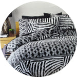 Homeport Kenya Black Printed Geometric Quilt Cover Set Double - Home & Garden > Bedding