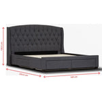 Honeydew Queen Size Bed Frame Timber Mattress Base With Storage Drawers - Grey - Furniture > Bedroom