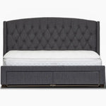 Honeydew Queen Size Bed Frame Timber Mattress Base With Storage Drawers - Grey - Furniture > Bedroom