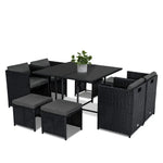 Horrocks 8 Seater Outdoor Dining Set-Black - Furniture > Outdoor