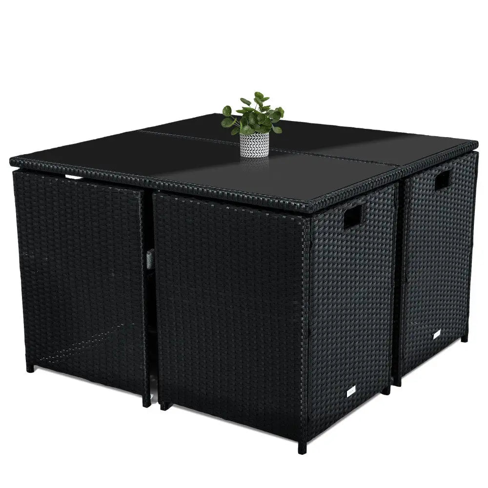 Horrocks 8 Seater Outdoor Dining Set-Black - Furniture > Outdoor