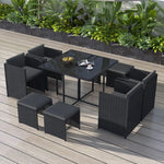 Horrocks 8 Seater Outdoor Dining Set-Black - Furniture > Outdoor