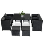 Horrocks 8 Seater Outdoor Dining Set-Black - Furniture > Outdoor