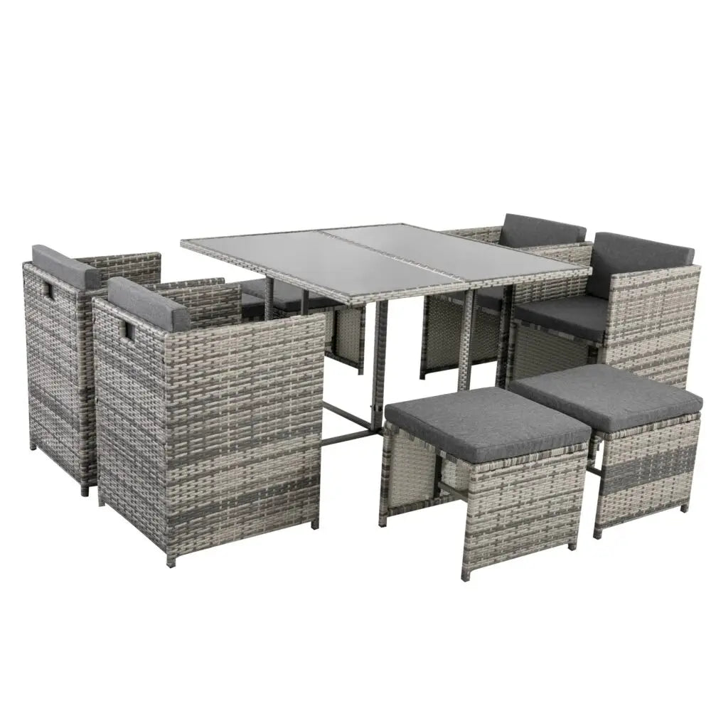 Horrocks 8 Seater Outdoor Dining Set-Grey - Furniture > Outdoor