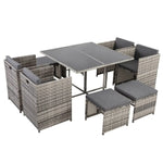 Horrocks 8 Seater Outdoor Dining Set-Grey - Furniture > Outdoor