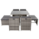 Horrocks 8 Seater Outdoor Dining Set-Grey - Furniture > Outdoor