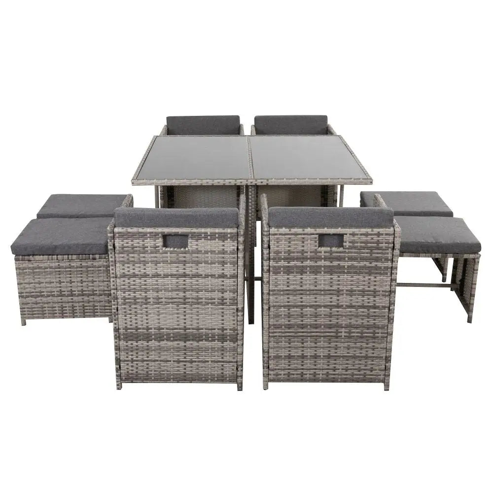 Horrocks 8 Seater Outdoor Dining Set-Grey - Furniture > Outdoor