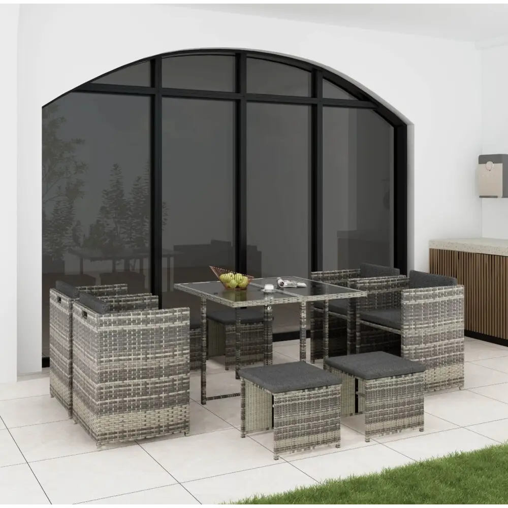 Horrocks 8 Seater Outdoor Dining Set-Grey - Furniture > Outdoor
