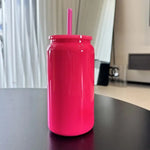 Hot Pink 16oz 304 Stainless Steel Insulated Travel Mug - Portable Outdoor Coffee Cup Double-Wall Thermos for Hot & Cold