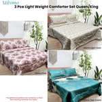 Hotel Living 3 Pce Light Weight Comforter Set Queen/King Ultimo Light Gold - Home & Garden > Bedding