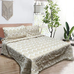 Hotel Living 3 Pce Light Weight Comforter Set Queen/King Ultimo Light Gold - Home & Garden > Bedding
