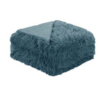 Hotel Living Soft Shaggy Long Hair Blanket Queen Dusk Blue - Home & Garden > Bedding