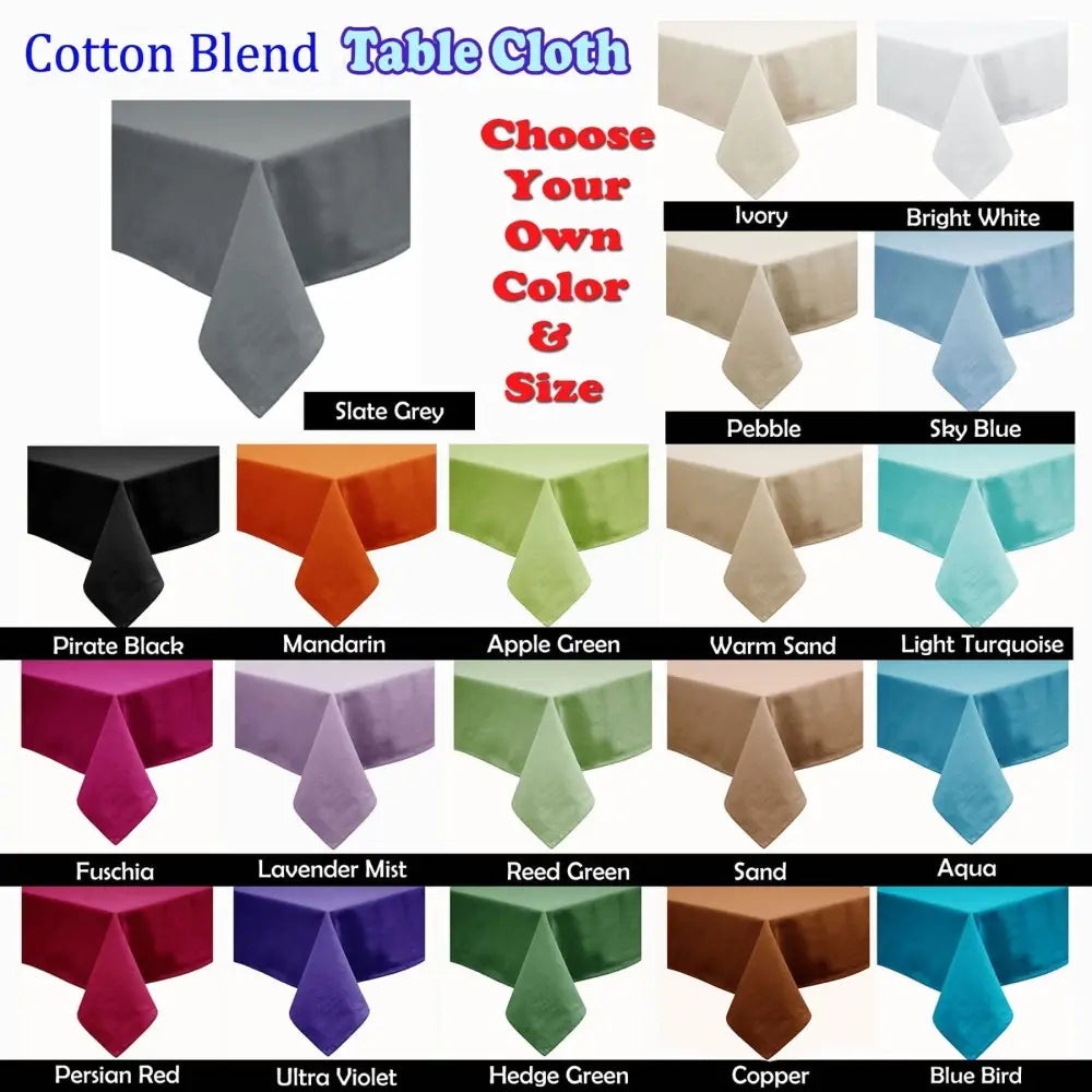Hoydu Cotton Blend Table Cloth 150cm x 225cm - MARSHMALLOW - Home & Garden > Kitchenware