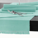 Hoydu Cotton Ribbed Table Runner 45cm x 150cm - LIGHT TURQUOISE - Home & Garden > Kitchenware
