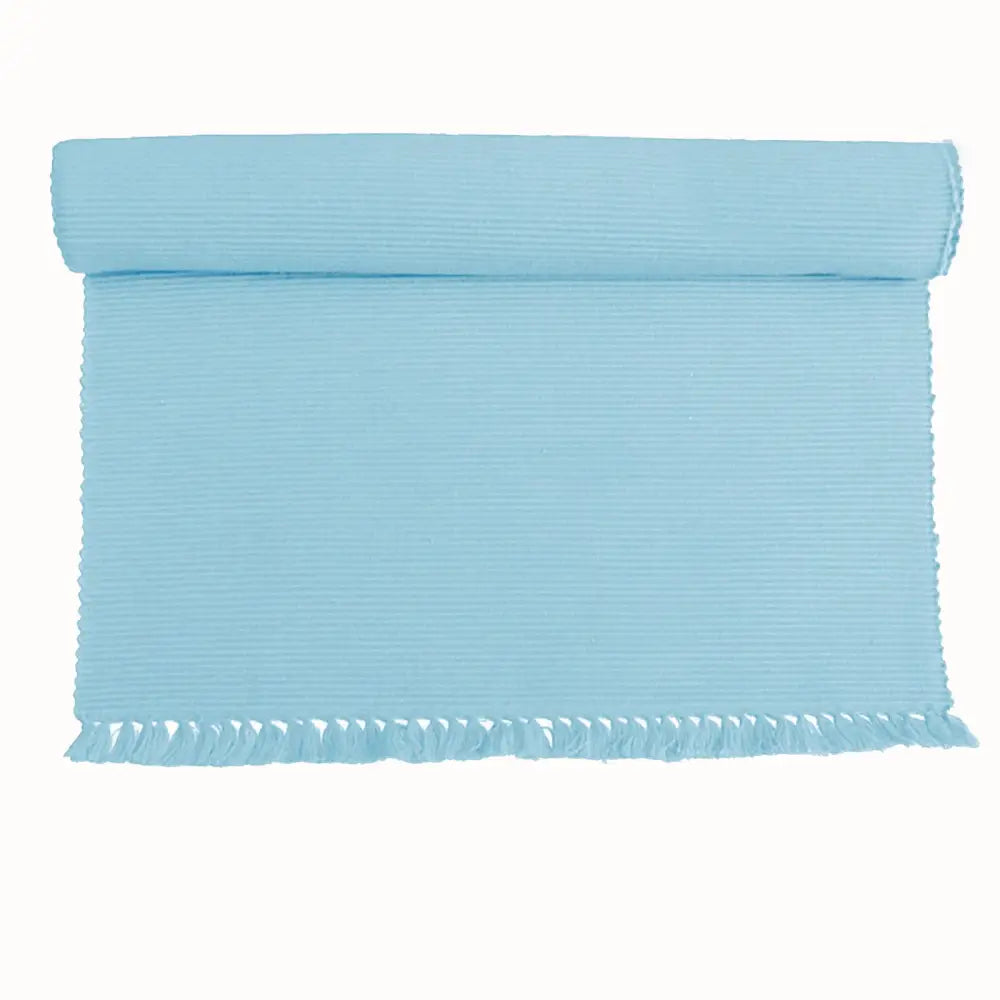 Hoydu Set of 2 - Cotton Ribbed Table Placemats Sky Blue - Home & Garden > Kitchenware