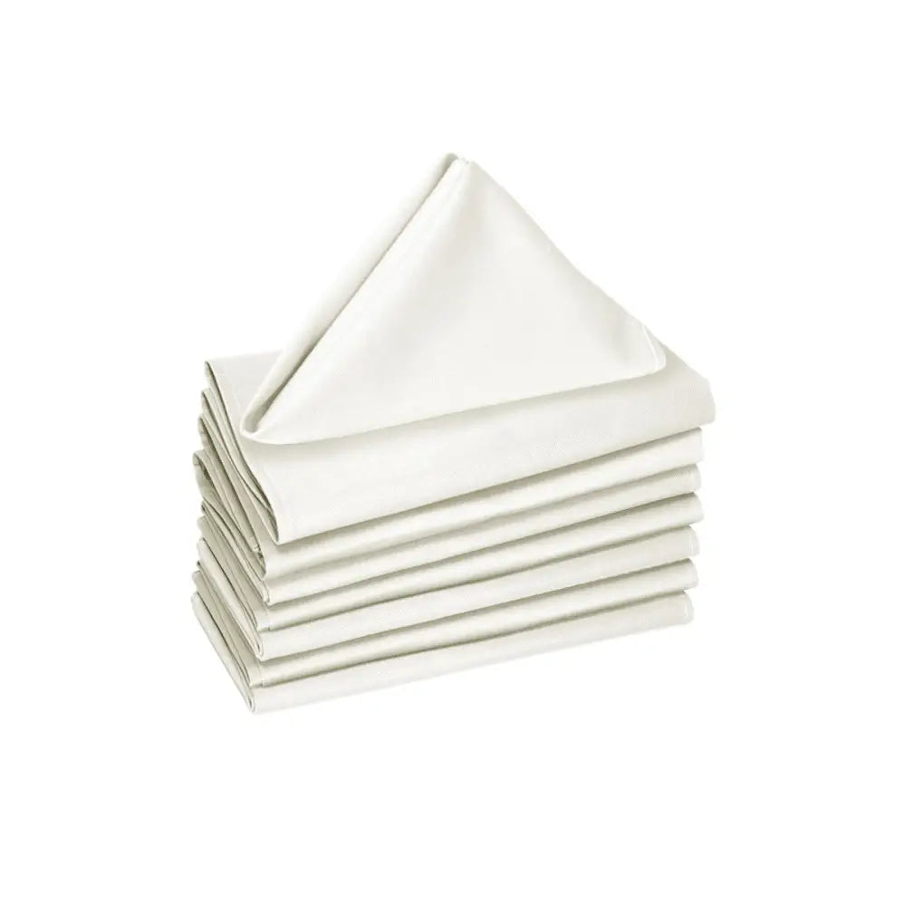 Hoydu Set of 8 Poly Cotton Napkins Bright White - Home & Garden > Kitchenware