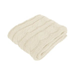 Hudson Cream Knitted Throw Rug - Home & Garden > Bedding