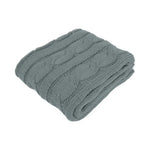 Hudson Grey Knitted Throw Rug - Home & Garden > Bedding