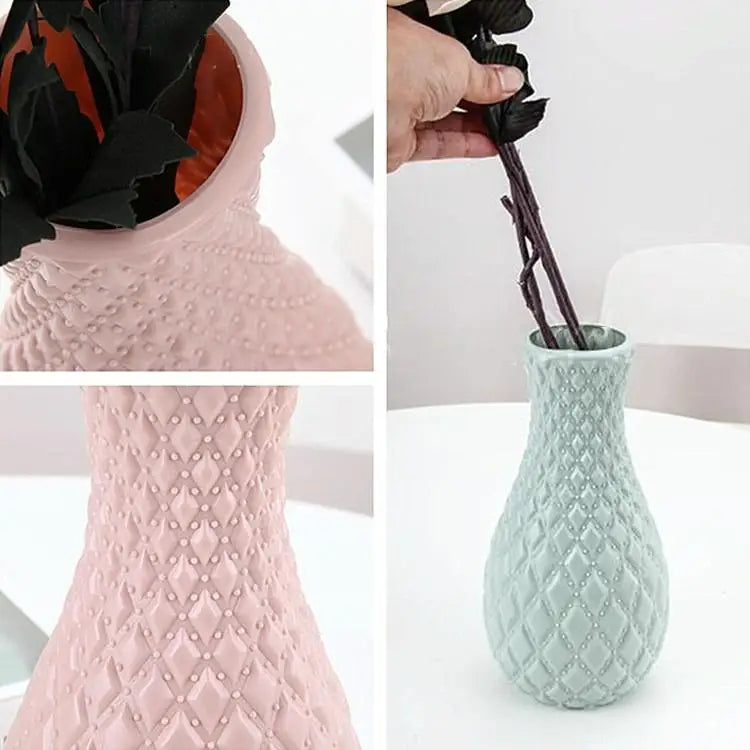 Hydroponic Plastic Vase for Dry and Wet Flower Arrangements - Desktop Furnishings - Pink - Home & Garden > Decor >