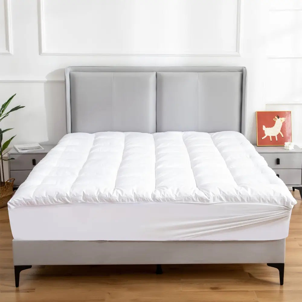 Hypoallergenic Antibacterial w/ 100% Microfiber filling Mattress Topper - KING - Furniture > Mattresses > Mattress
