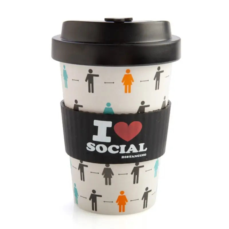 I Heart Social Distancing Eco-to-Go Bamboo Cup - Home & Garden > Kitchenware