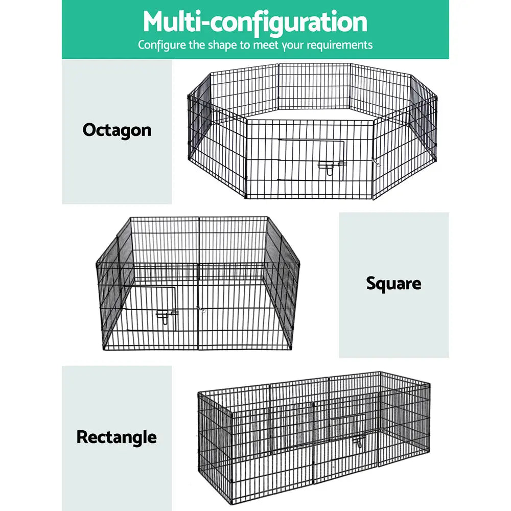 i.Pet 2x24’’ 8 Panel Dog Playpen Pet Fence Exercise Cage Enclosure Play Pen - Pet Care > Dog Supplies > Dog