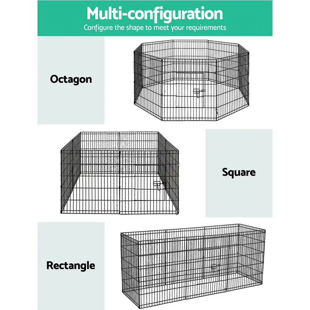 i.Pet 2x30’’ 8 Panel Dog Playpen Pet Fence Exercise Cage Enclosure Play Pen - Pet Care > Dog Supplies > Dog