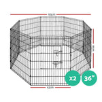 i.Pet 2x36’’ 8 Panel Dog Playpen Pet Fence Exercise Cage Enclosure Play Pen - Pet Care > Dog Supplies > Dog